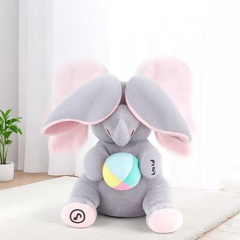 🎁🐘 Mielas pliušinis dramblio žaislas slėpynių žaidimui-LT