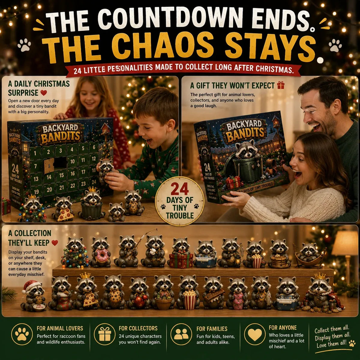 🦝2D Backyard Bandits Advent Calendar – 24 Days of Tiny Trouble