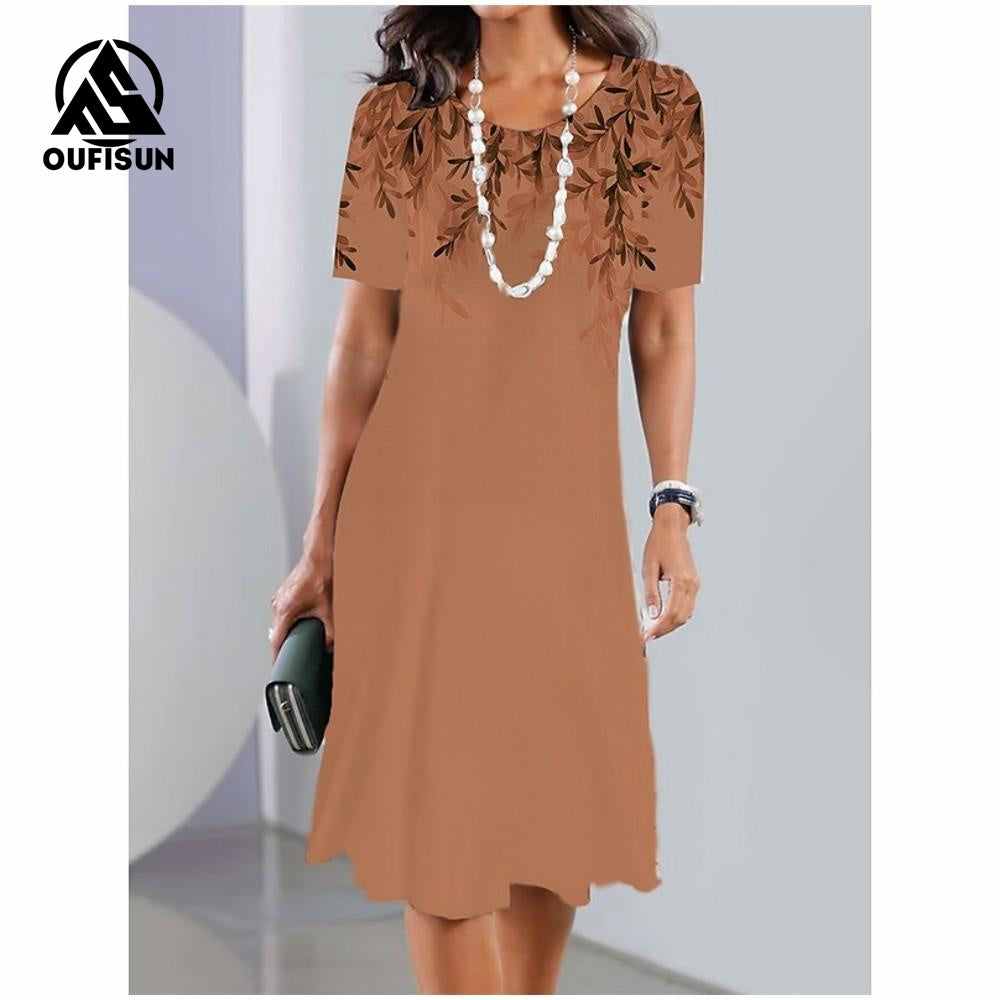 Vestido largo de manga corta con estampado floral y mariposas-ES