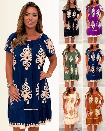 💃Vestido geométrico con escote cuadrado💟-ES