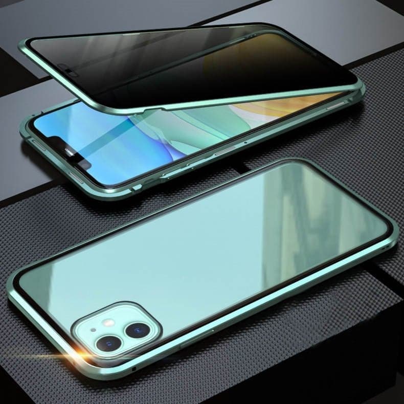 Magnetna maskica za iPhone s antirefleksnim staklom i metalom-HR