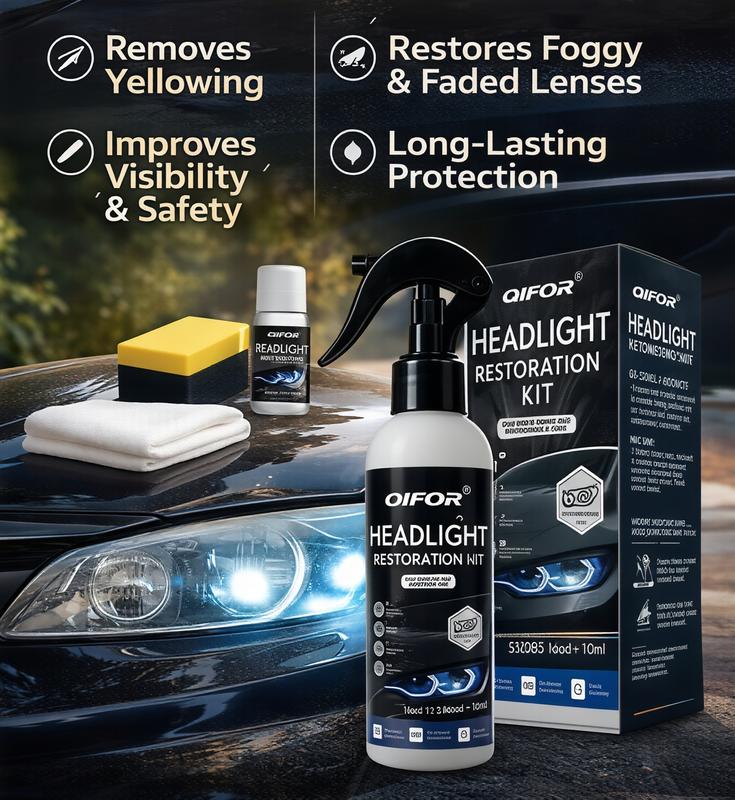 🚘 Priekinių žibintų lęšių restauravimo rinkinys – atkurkite aprasojusių ir pageltusių priekinių žibintų lęšių skaidrumą 💡-LT