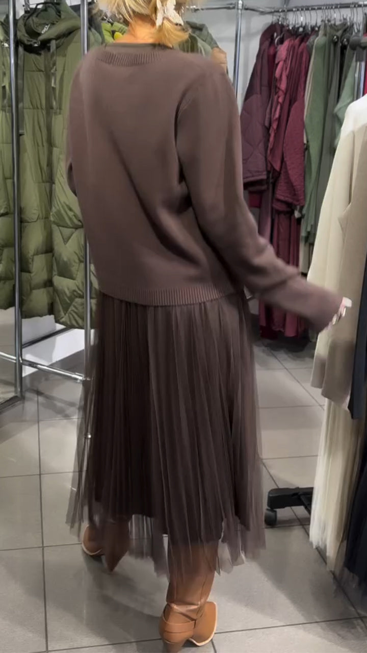 Moteriška suknelė su užtrauktuku ir lopais šone-LT