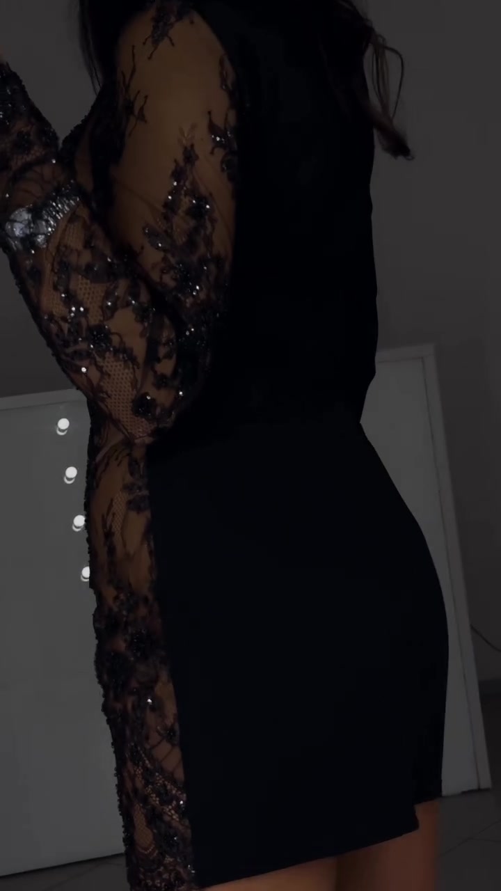 👑Vestido sexy de manga corta con ribete de encaje-ES