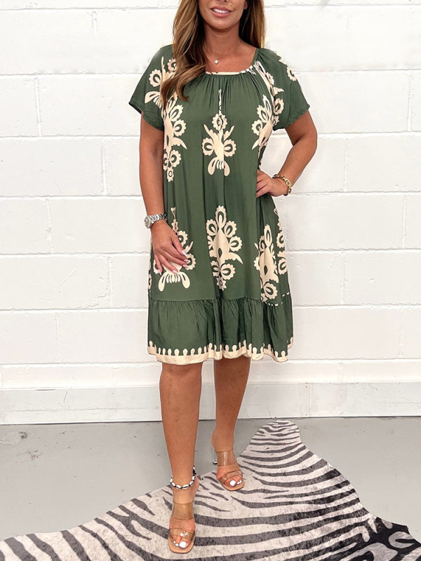 💃Vestido geométrico con escote cuadrado💟-ES