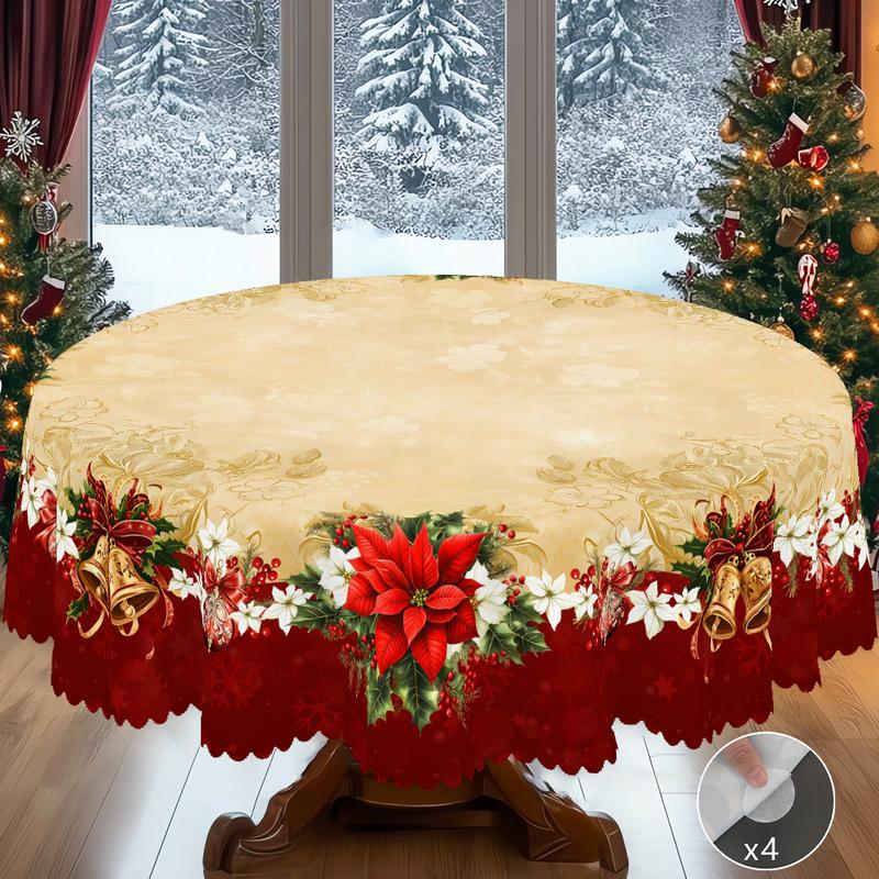 Mantel navideño de primera calidad: un encantador diseño de Papá Noel y renos para disfrutar de momentos alegres en familia.-ES
