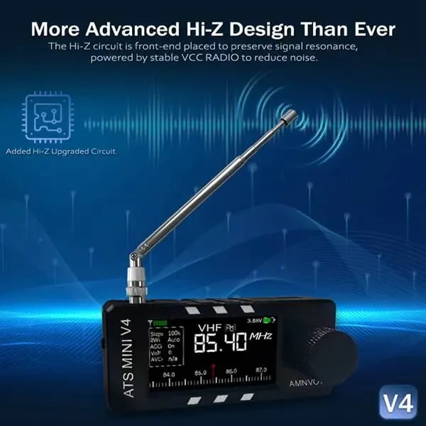📻Αναβαθμισμένος δέκτης ραδιοφώνου ATS Mini V4 Si4732 All Band DSP-GR