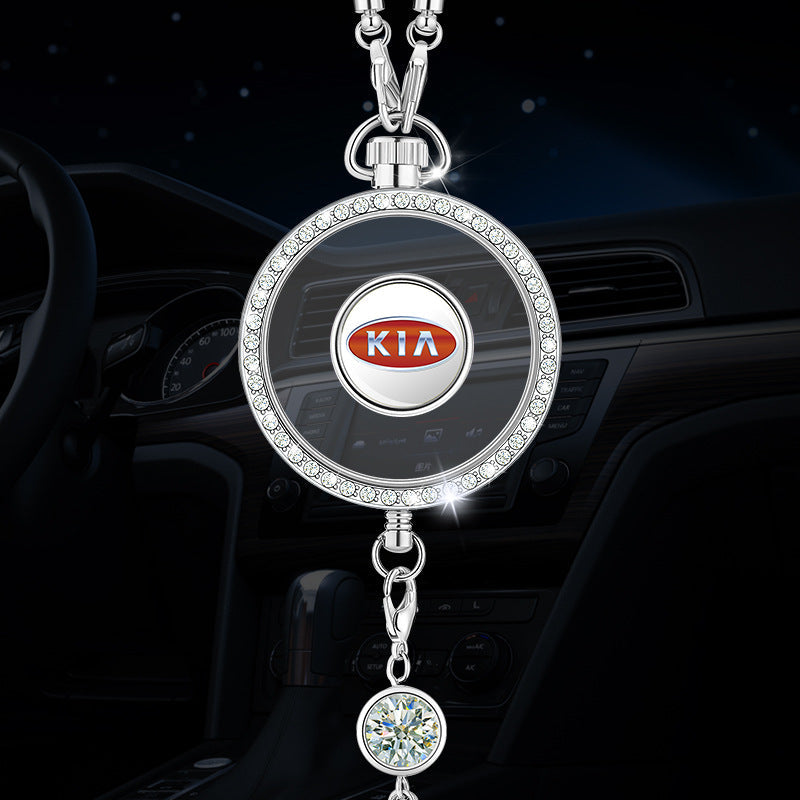 Colgante con el logotipo de aromaterapia para coche fabricado en metal y diamantes.-ES