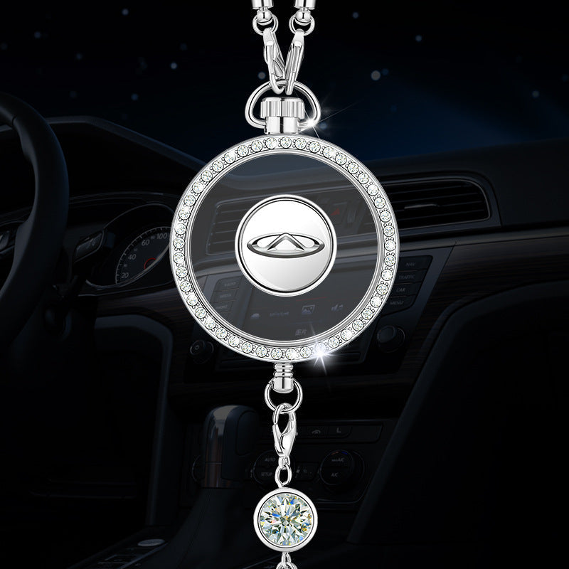 Colgante con el logotipo de aromaterapia para coche fabricado en metal y diamantes.-ES