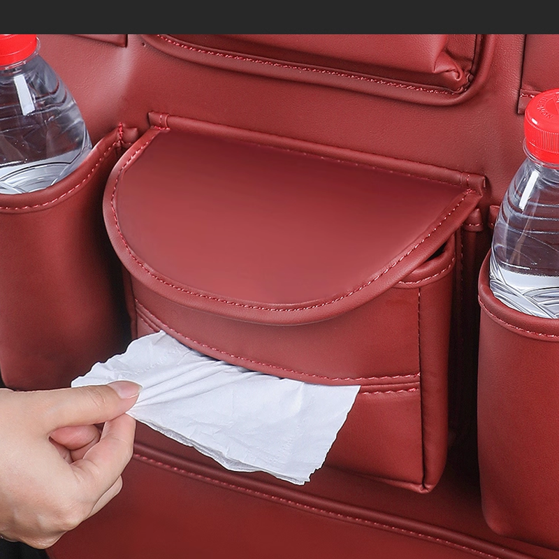 Organizador para asiento trasero DriveEase: organizador colgante con múltiples bolsillos y logotipo personalizado-ES