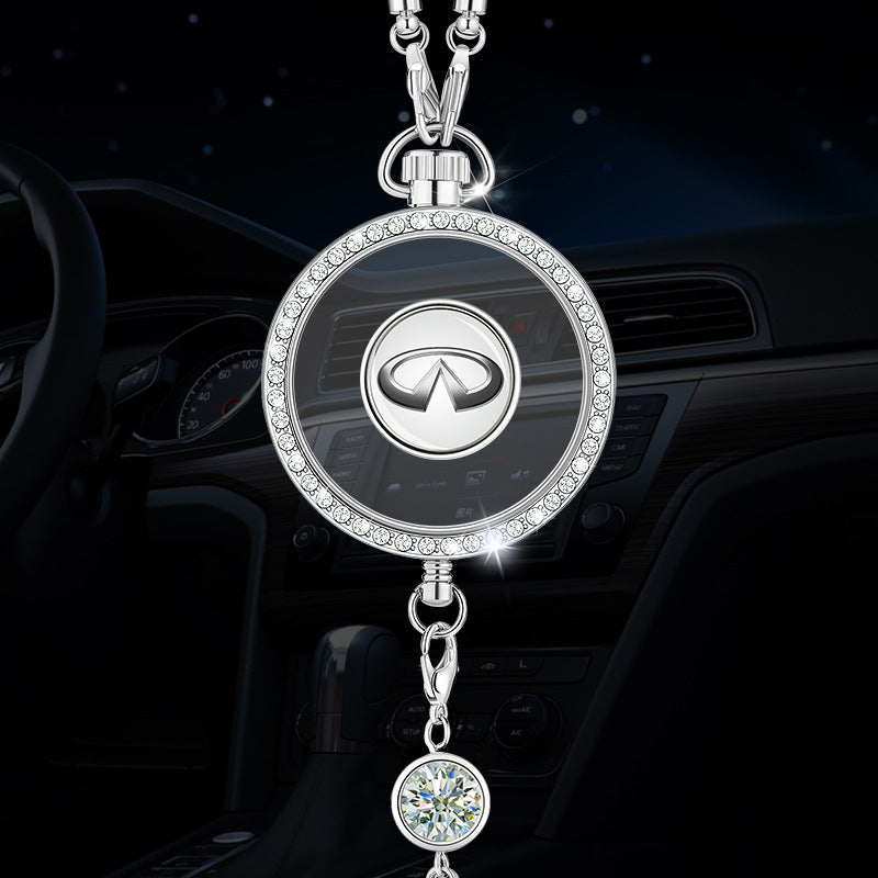 Colgante con el logotipo de aromaterapia para coche fabricado en metal y diamantes.-ES