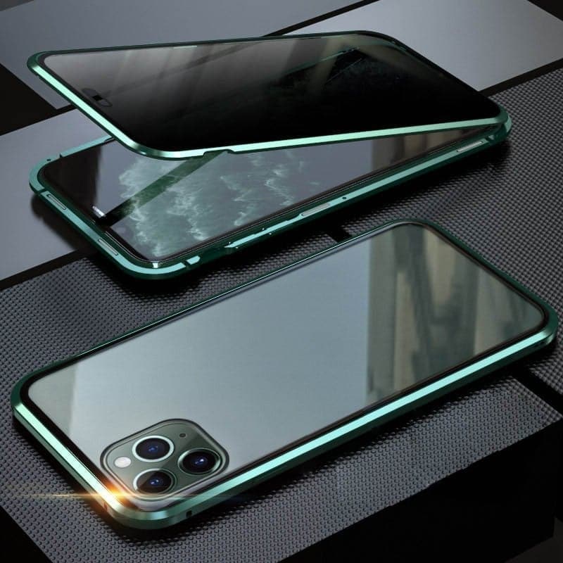 Magnetna maskica za iPhone s antirefleksnim staklom i metalom-HR
