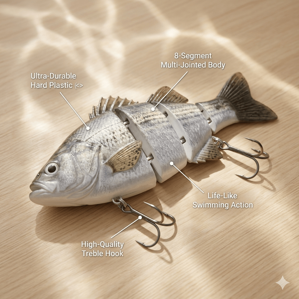 🌊Užvaldyk vandenį: „Ozark Trail“ 5 colių daugiasluoksnis masalas baltiesiems ešeriams🐟-LT
