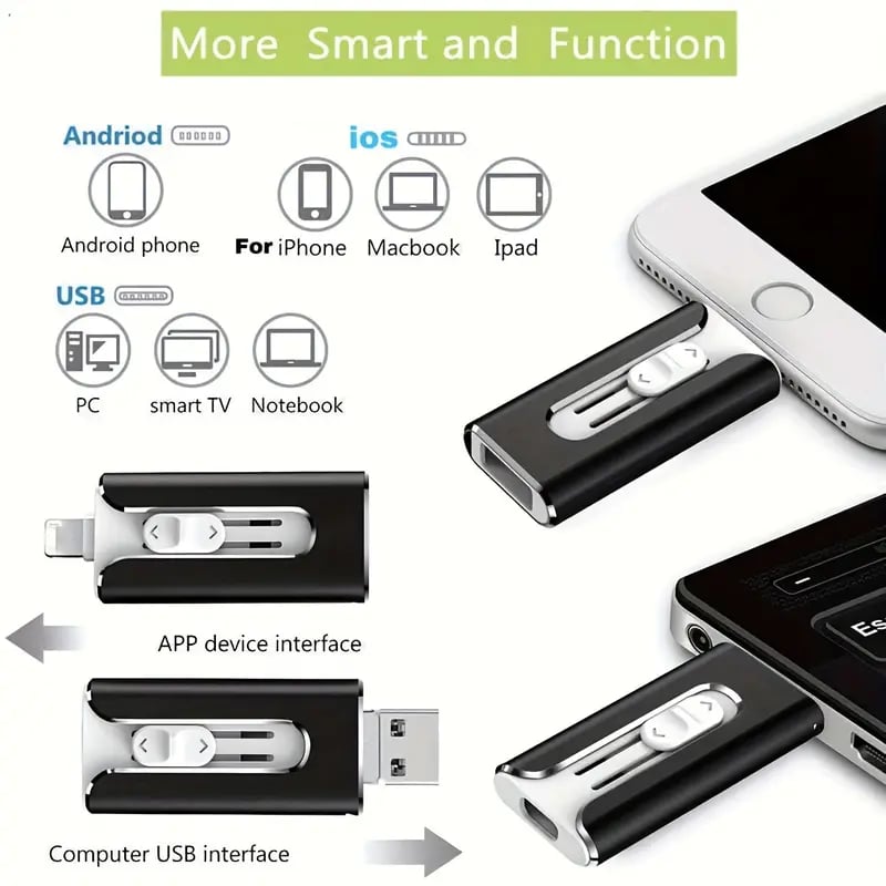 32~256GB Micro USB + 8 ακίδων + USB 3.0 4 σε 1 Κινητό τηλέφωνο υπολογιστής U-Disk-GR