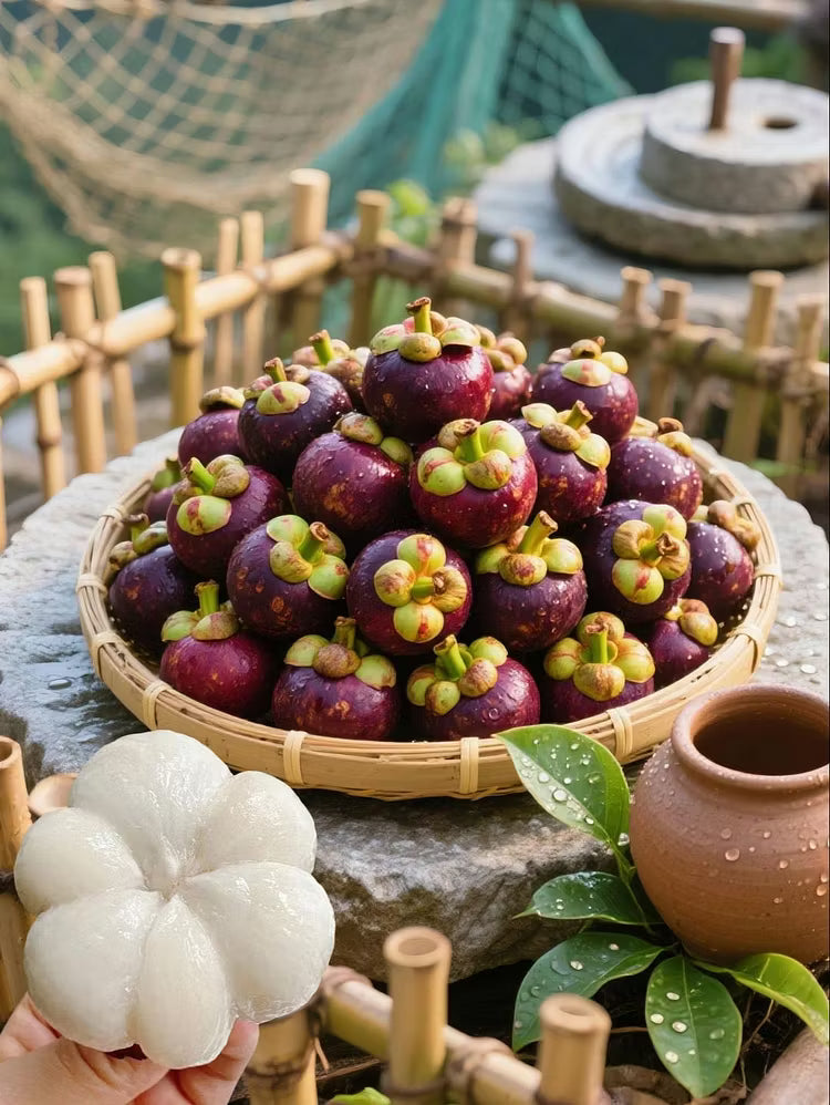 👑 Sadika drevesa mangostina Purple Crown – Gojite edinstvene vijolične plodove doma-SI
