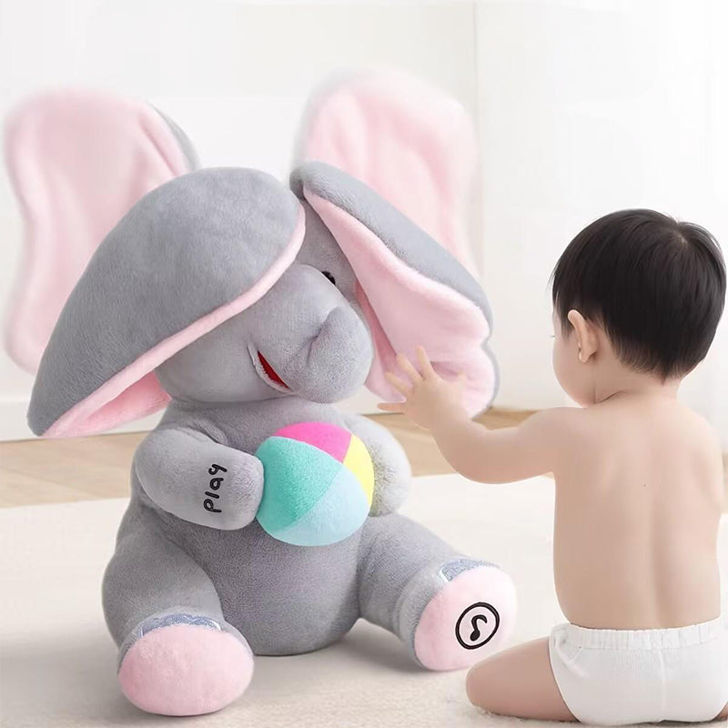 🎁🐘 Mielas pliušinis dramblio žaislas slėpynių žaidimui-LT