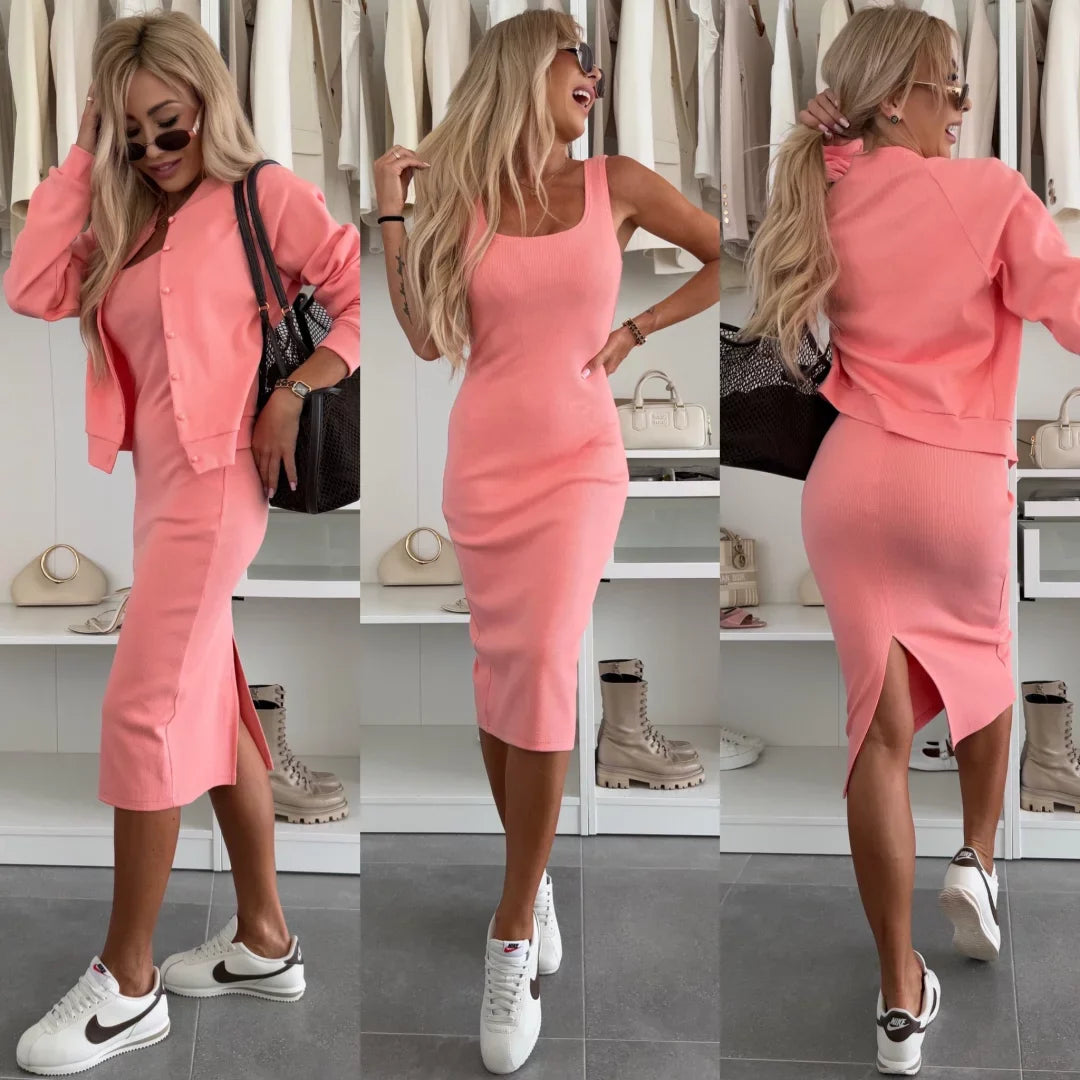 Traje casual de algodón 2 en 1 para mujer-ES