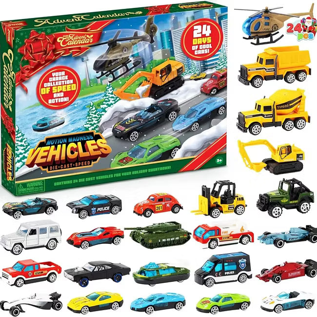 🔥Viimane päev 50% SOODUSTUST - 🚗🎁2026. aasta jõuluadvendikalender | ✨24-päevane loendurkalender valatud autode komplekt-EE