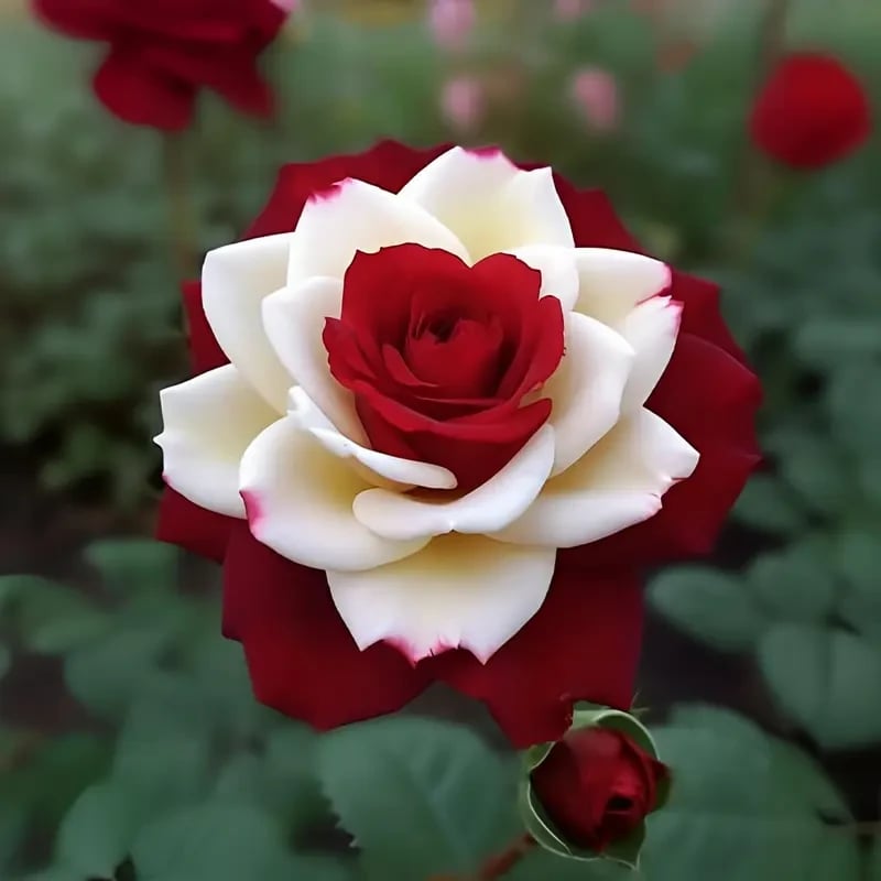 🌹 200/1000 τεμ. Σπάνιοι Δίδυμοι Σπόροι Κόκκινου και Λευκού Τριαντάφυλλου - Vibrant Garden Blooms-GR