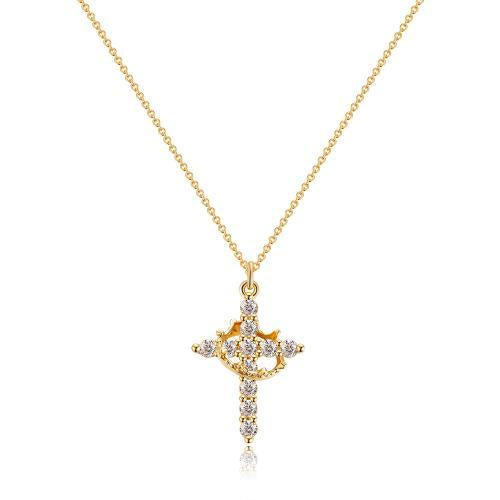 Collar de fe con cruz de corona-ES