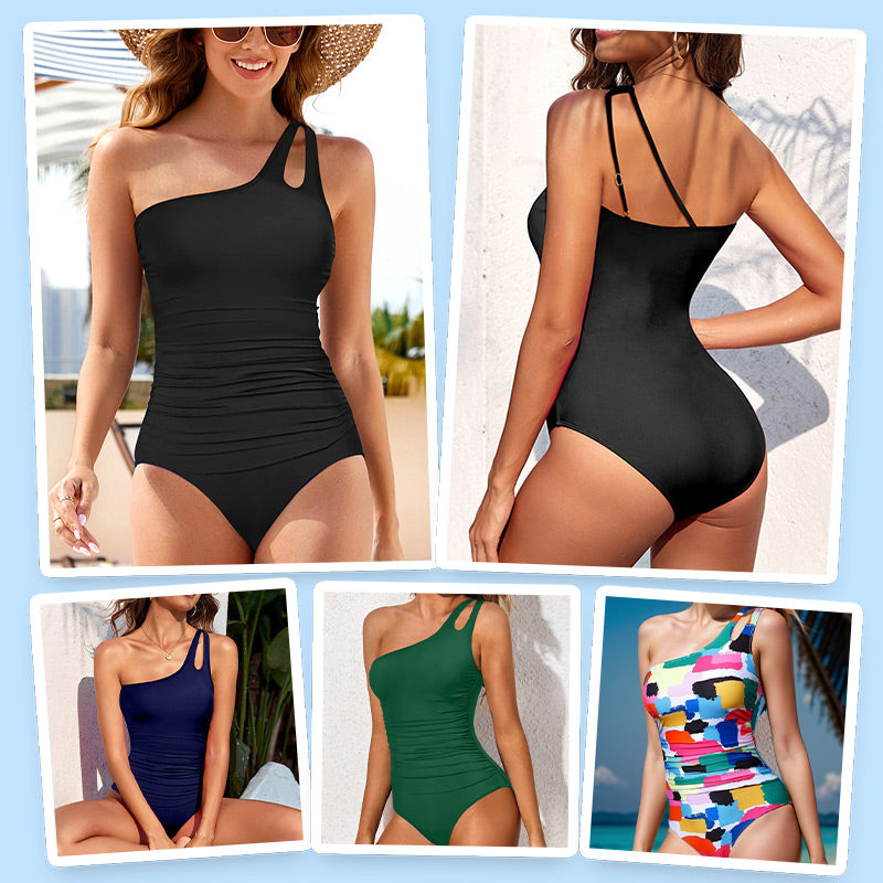 🔥 S-2XL 🍀 Moteriškas vientisas maudymosi kostiumėlis atvirais pečiais 🏖️👙-LT