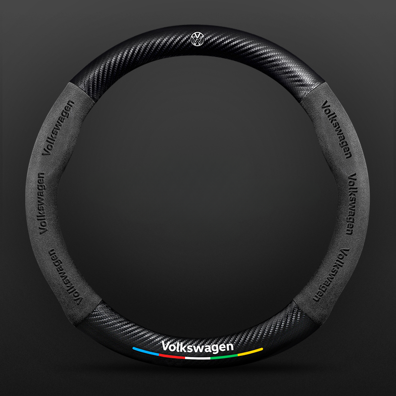 TrackVibe | Κάλυμμα τιμονιού από μαύρο σουέτ άνθρακα – Αντιολισθητικό και ανθεκτικό στη φθορά-GR