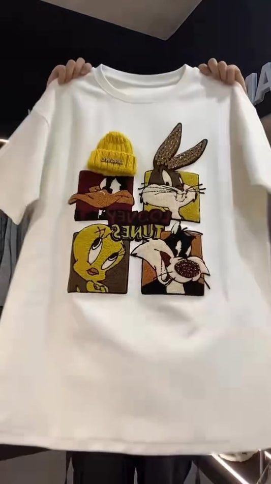 🍭Úžasný sveter s kreslenými trblietkami-SK