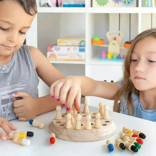 【👶Βελτιώστε τη λογική σκέψη του παιδιού σας και ενισχύστε τις οικογενειακές σχέσεις】Ξύλινα παιχνίδια μνήμης και χρωματισμού για παιδιά και ενήλικες-GR