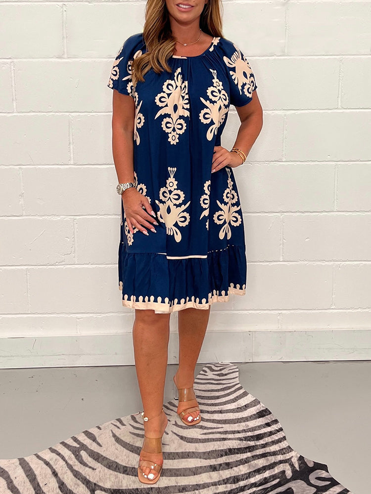 💃Vestido geométrico con escote cuadrado💟-ES