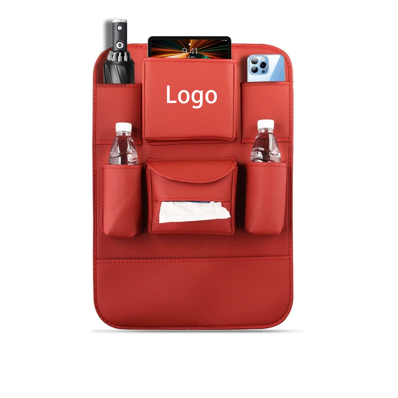 Organizador para asiento trasero DriveEase: organizador colgante con múltiples bolsillos y logotipo personalizado-ES