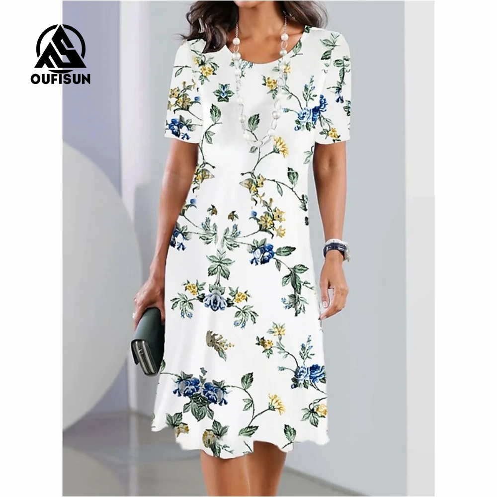 Vestido largo de manga corta con estampado floral y mariposas-ES