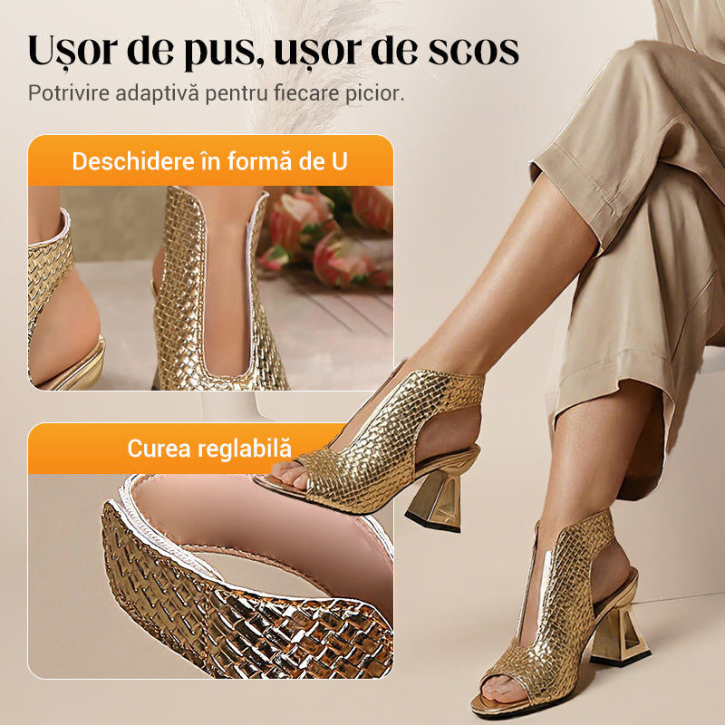 🏖️👠Elegantiškos atviros aukštakulnės basutės moterims – lieknos kojos, patogus vaikščiojimas 👡-LT