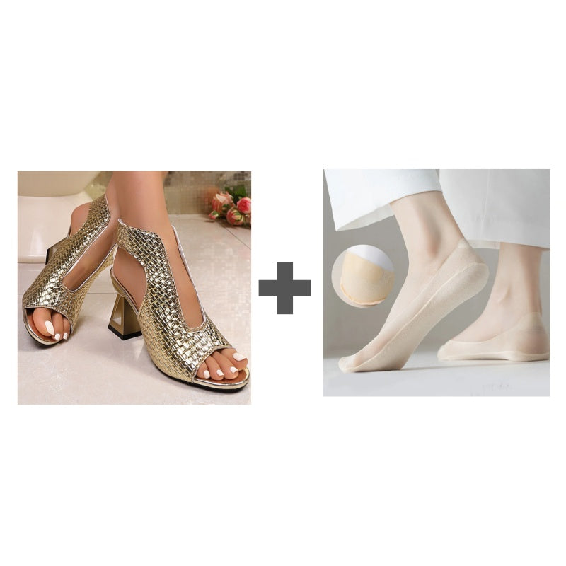 🏖️👠Elegantiškos atviros aukštakulnės basutės moterims – lieknos kojos, patogus vaikščiojimas 👡-LT