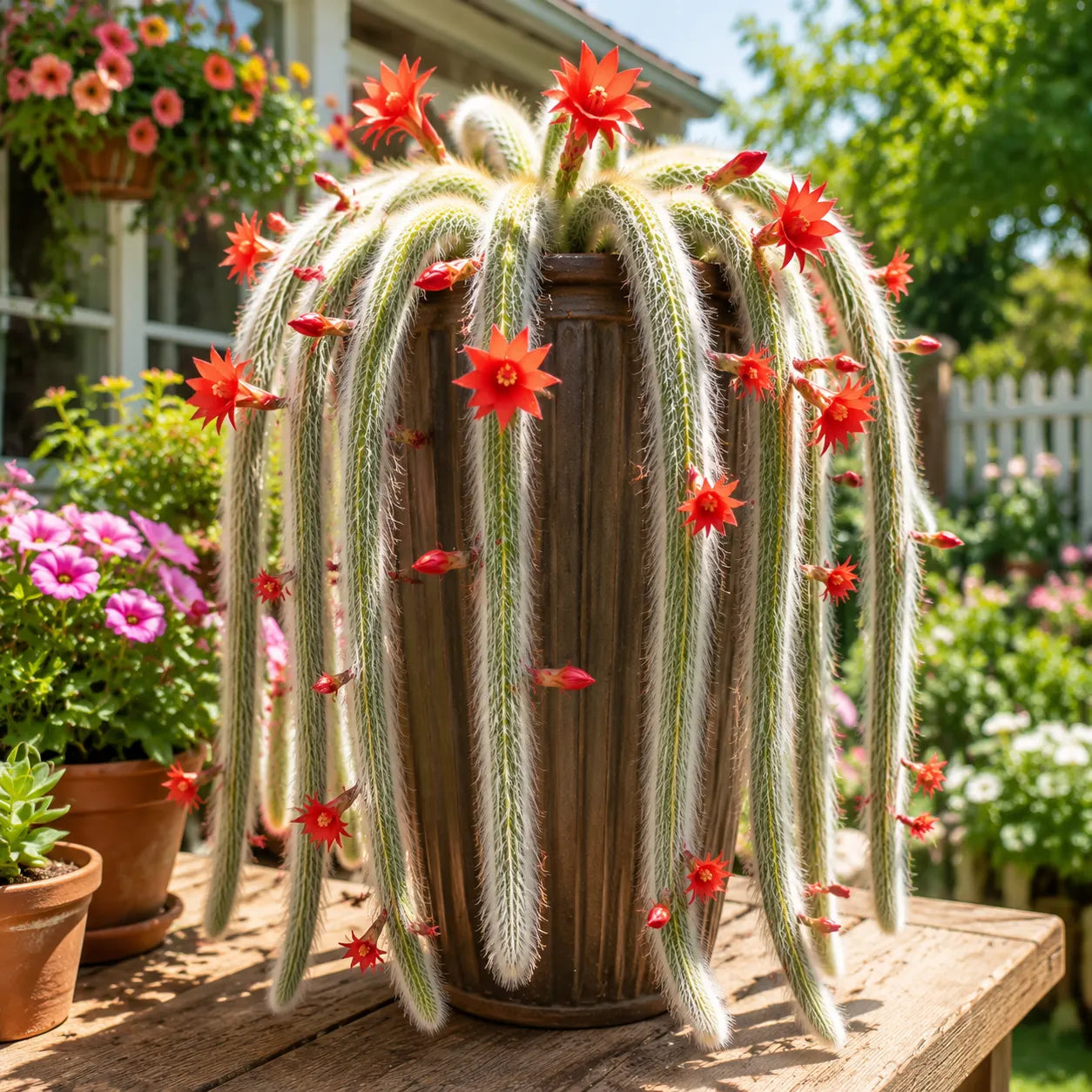 🌵Vzácny kaktus opičí chvost - živý vodopád mäkkej, nadýchanej krásy-SK