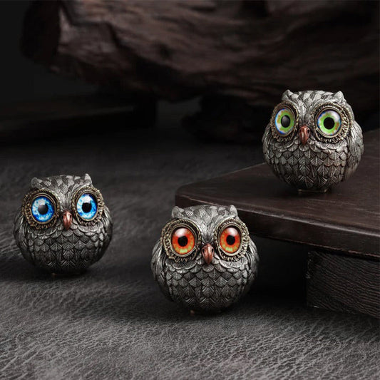 🦉Figura realista de búho guardián de la suerte-ES