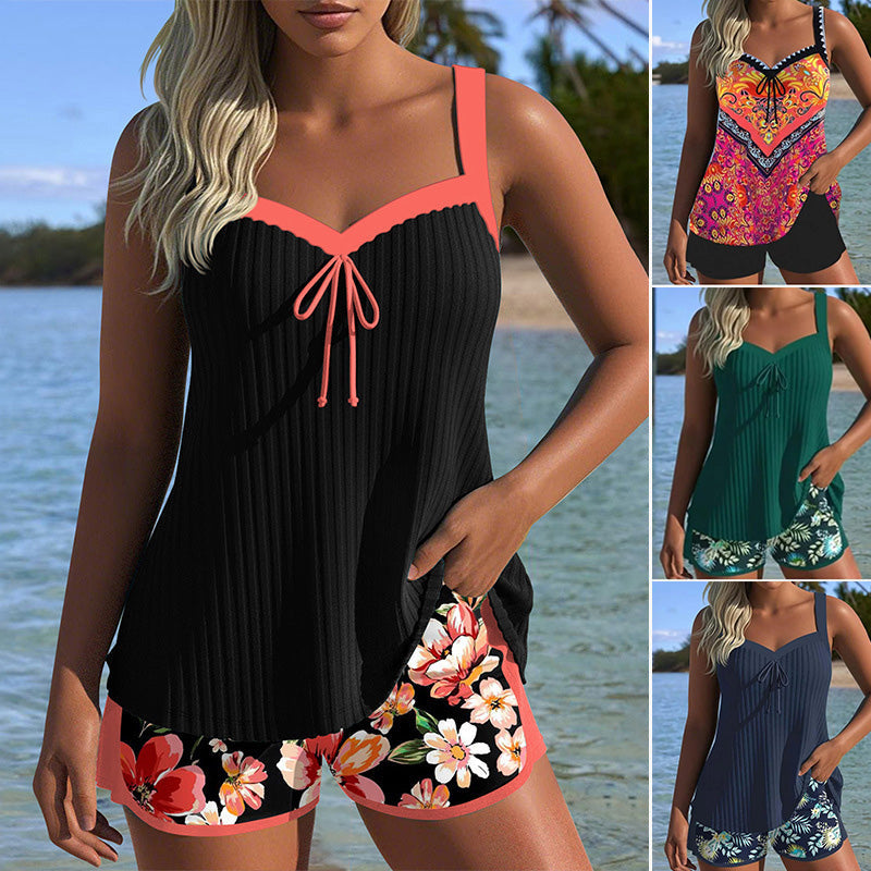 【S-3XL】👙Komplet kupaćeg kostima i kratkih hlačica s printom-HR