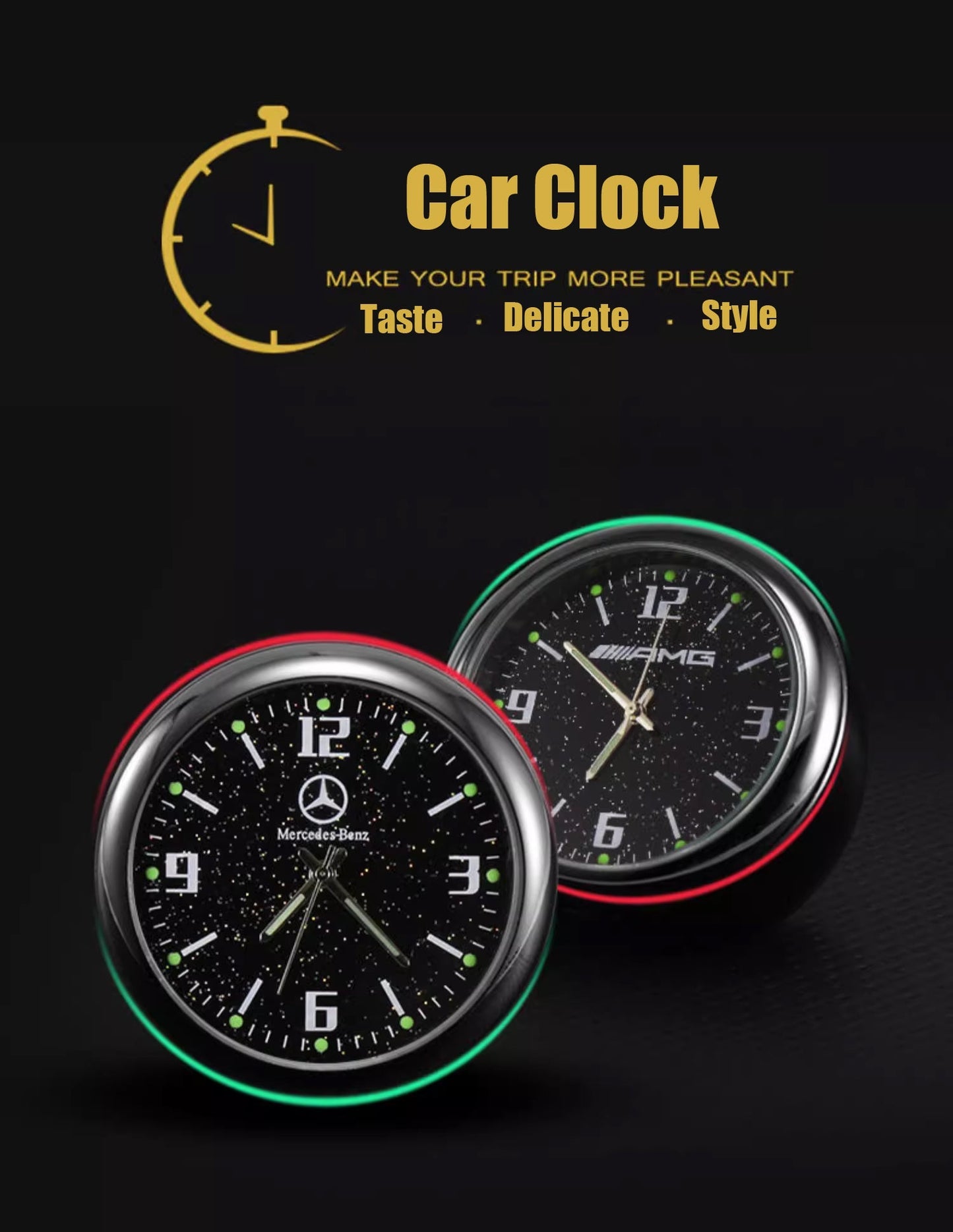 Karštas išpardavimas ✨50% nuolaida ✨Šviečiantis kvarcinis automobilio laikrodis-LT