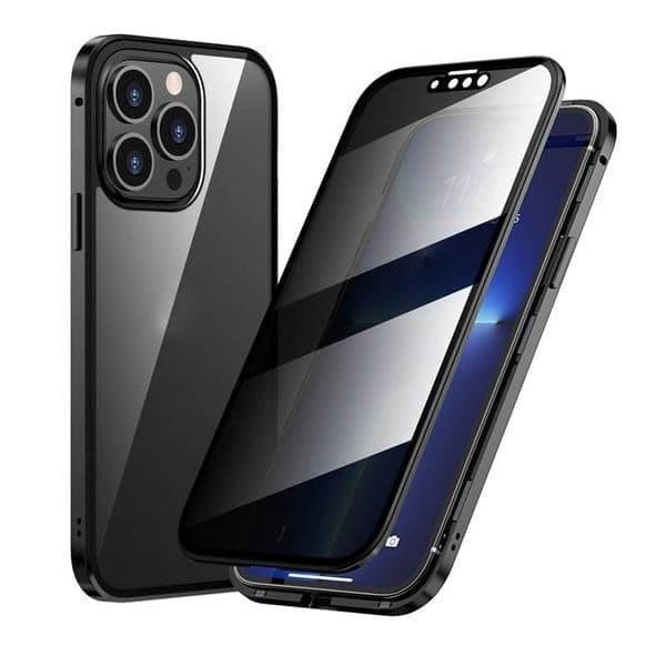 Magnetna maskica za iPhone s antirefleksnim staklom i metalom-HR
