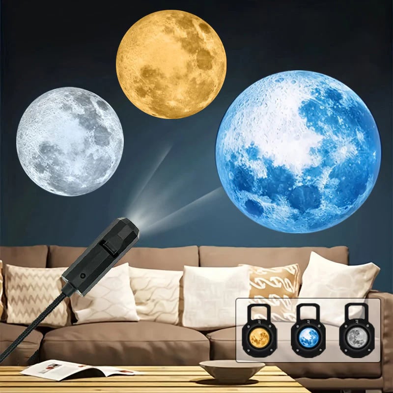 Proyector de luz nocturna USB con galaxia y luna 🥳🥳-ES
