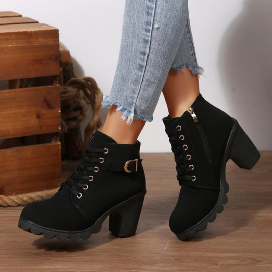 🔥Última promoción: 50% de descuento en botines de plataforma para mujer con hebilla metálica.-ES