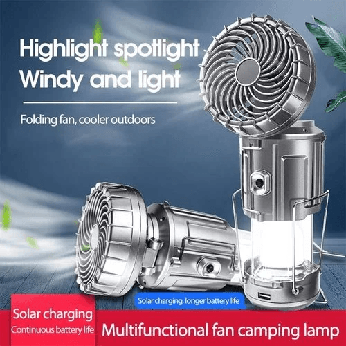 🔥Oferta especial 2025🔥🌿Luz LED portátil para acampar con ventilador-ES