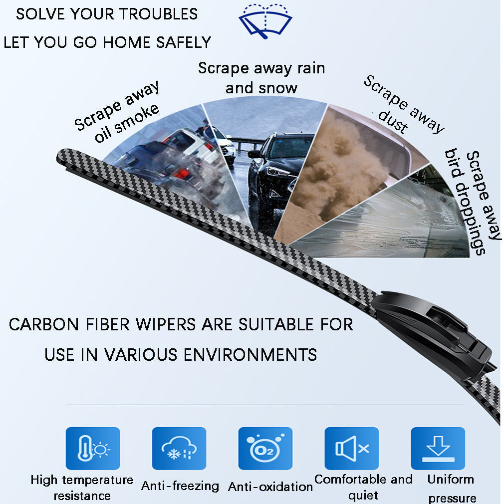 🌈 Limpiaparabrisas silenciosos de fibra de carbono sin varillas-ES