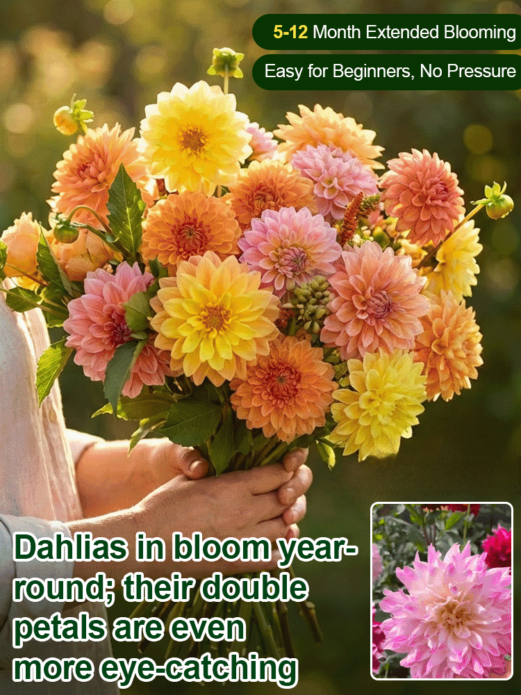 【Base Direct Sales】Four Seasons Blooming Double Dahlia Bulbs-ES
