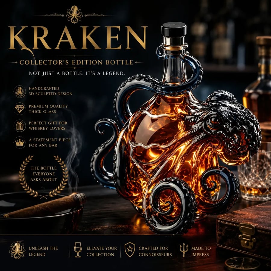 Legendarna izdaja rum 3D steklenice hobotnice-SI