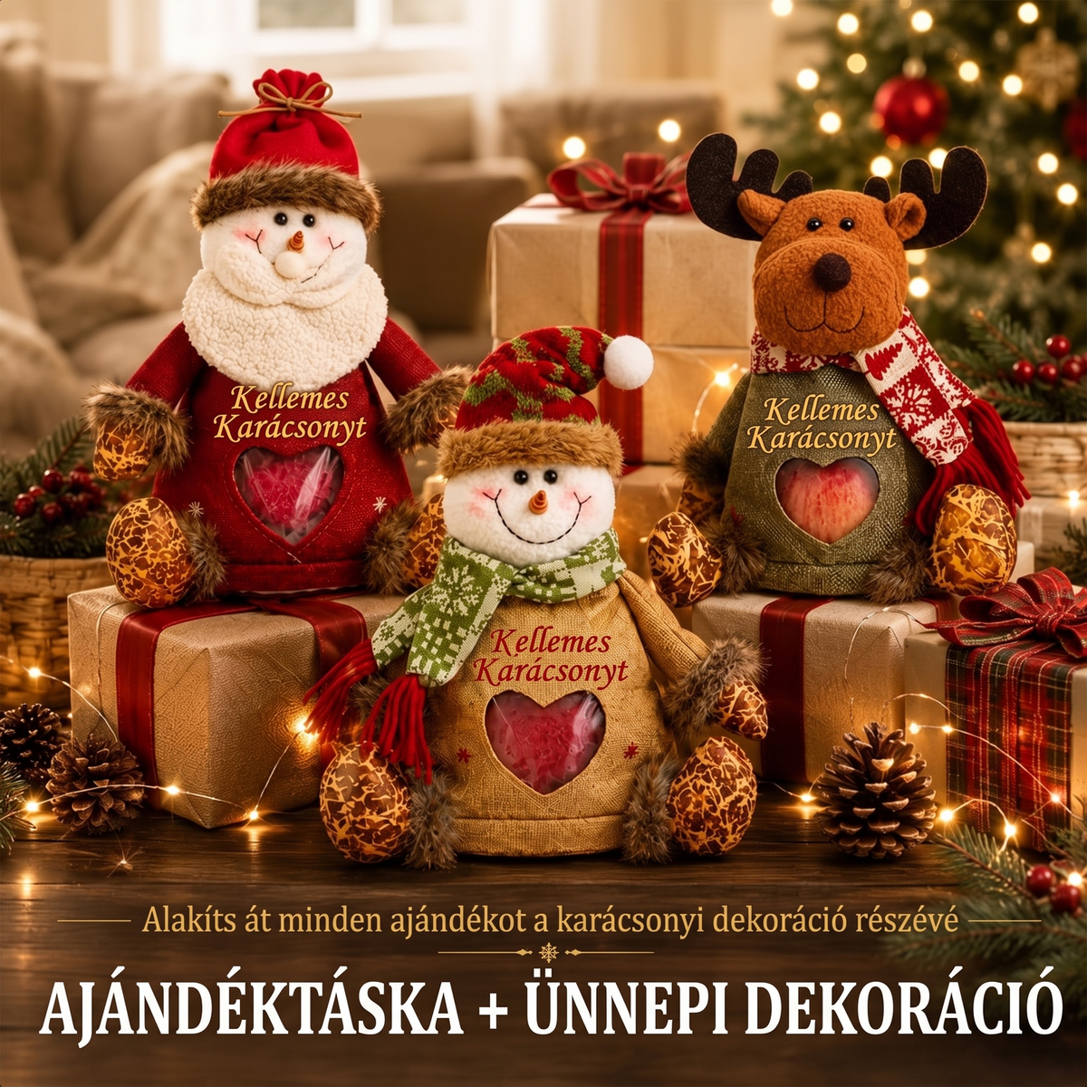 🎄🎁 Paskutinę dieną taikoma 49 % nuolaida! Kalėdiniai dovanų maišeliai su užtrauktukais – šventinis pakavimas 🎅✨-LT