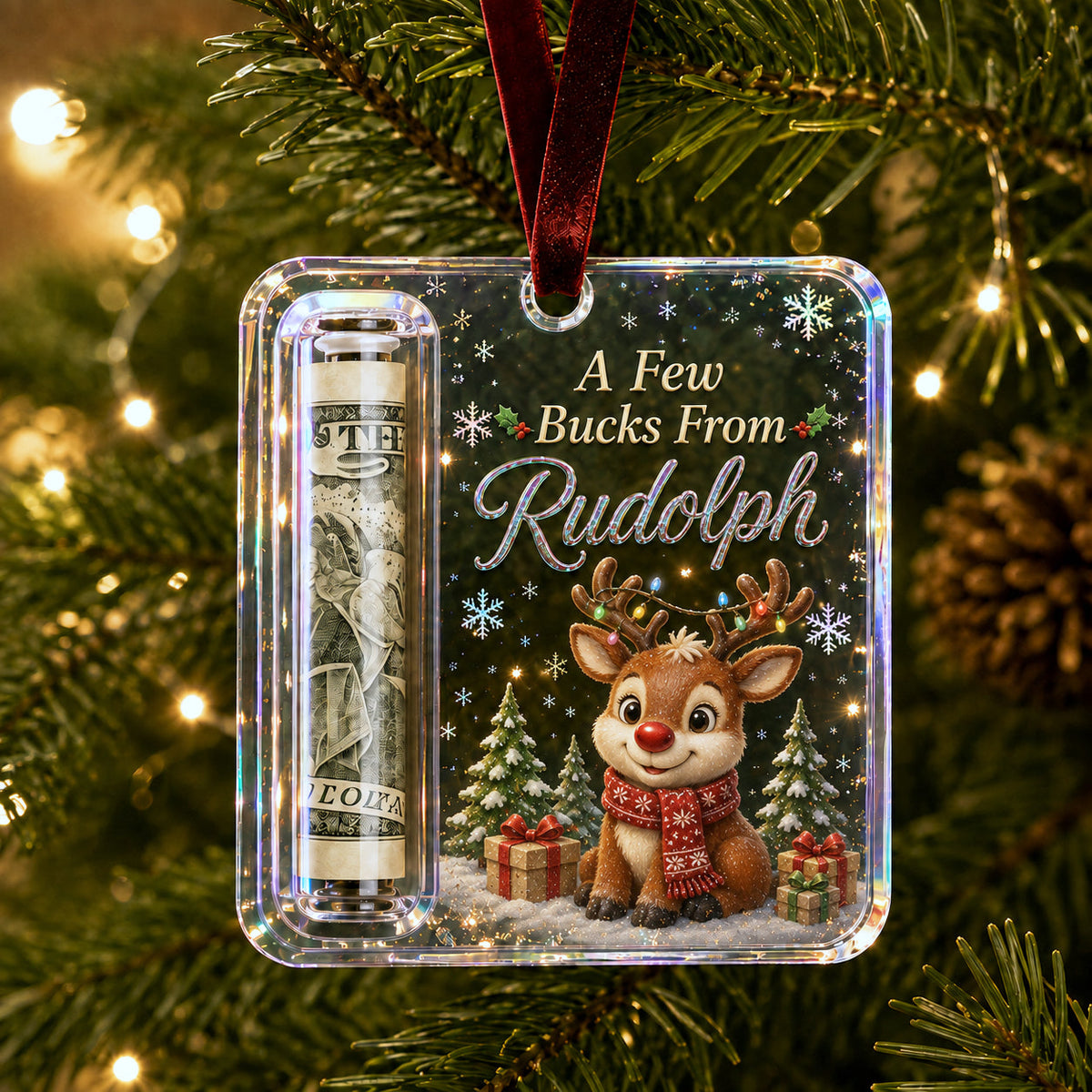 🔥PASKUTINĖ DIENA 50% NUOLAIDA - 🎄Kalėdinė pinigų puošmena - Pinigai gali atrodyti kaip tikra Kalėdų dovana💵-LT