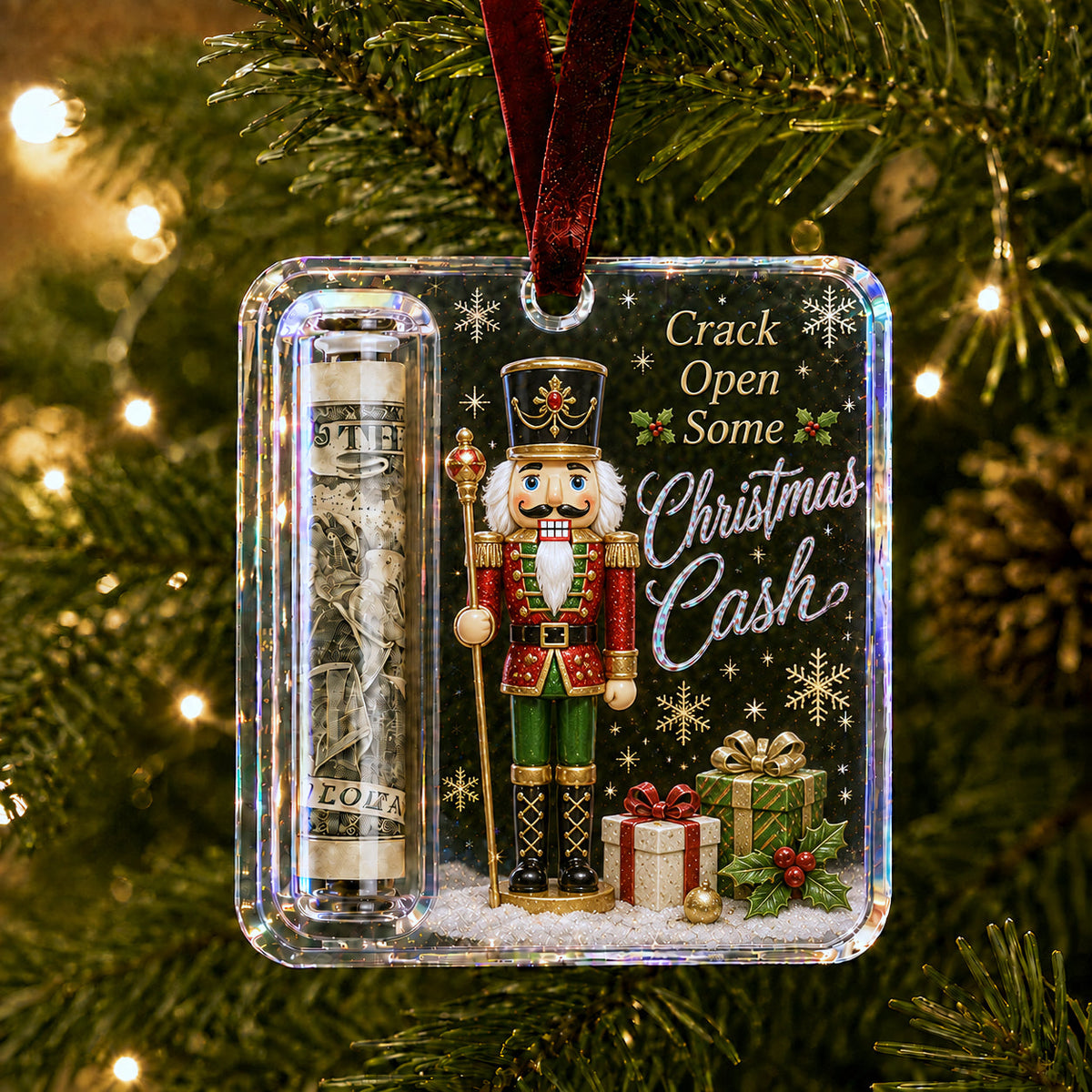 🔥PASKUTINĖ DIENA 50% NUOLAIDA - 🎄Kalėdinė pinigų puošmena - Pinigai gali atrodyti kaip tikra Kalėdų dovana💵-LT