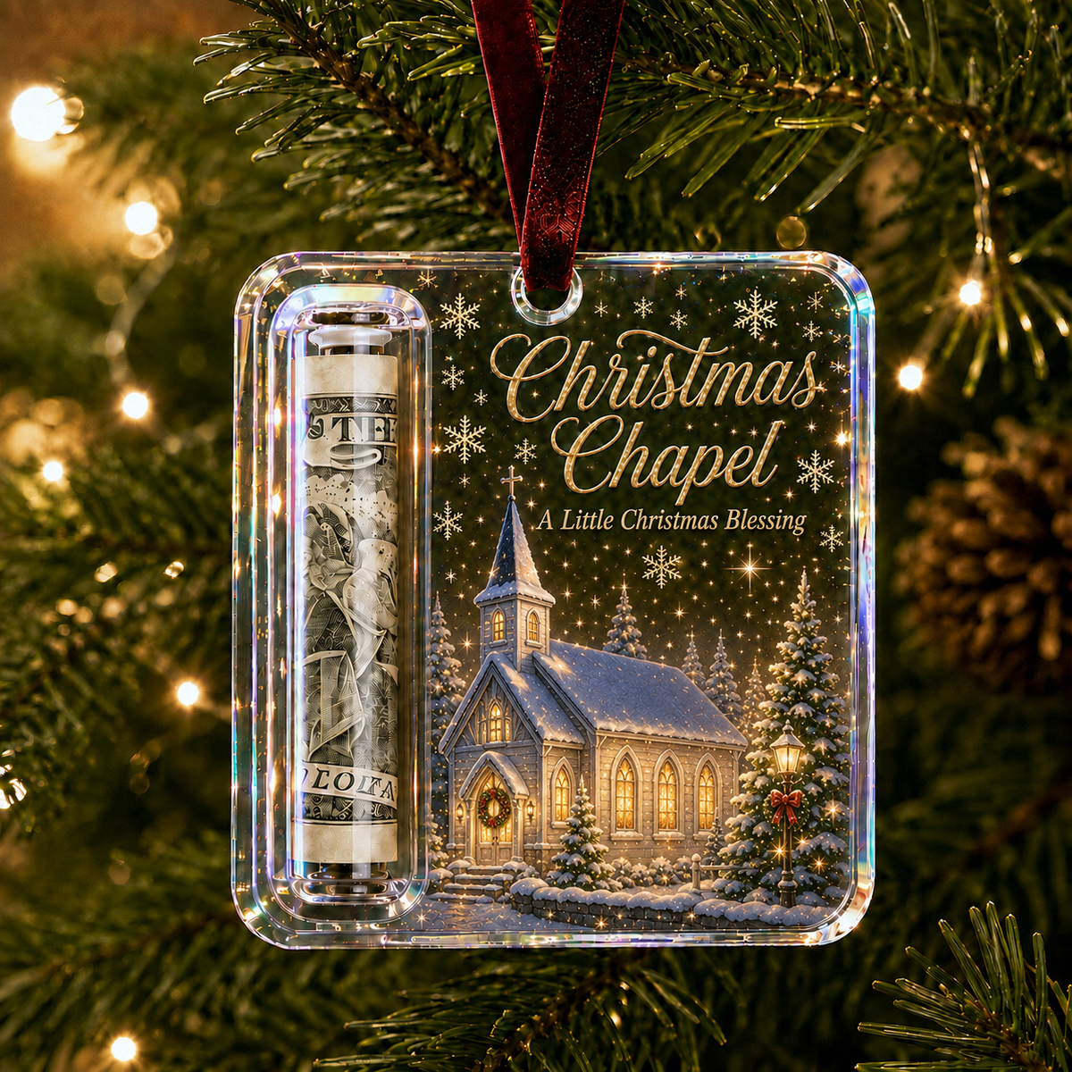 🔥PASKUTINĖ DIENA 50% NUOLAIDA - 🎄Kalėdinė pinigų puošmena - Pinigai gali atrodyti kaip tikra Kalėdų dovana💵-LT