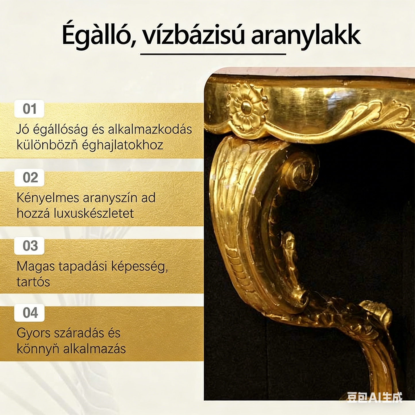 Vandens pagrindo, oro sąlygoms atsparūs aukso spalvos dažai-LT