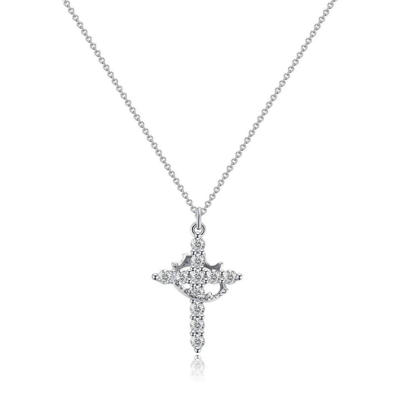 Collar de fe con cruz de corona-ES